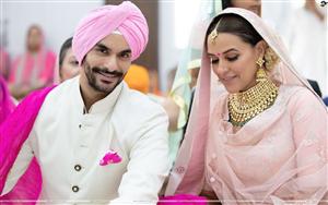 Handsome newly-married couple, Neha Dhupia and Angad Bedi (May 10, 2018)